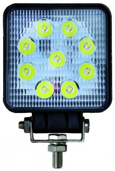 LED-Arbeitsscheinwerfer 1400 Lumen 27W 12/24V IP67/IP69 Verwendung  Alu-Gehäuse 108x108x45mmm